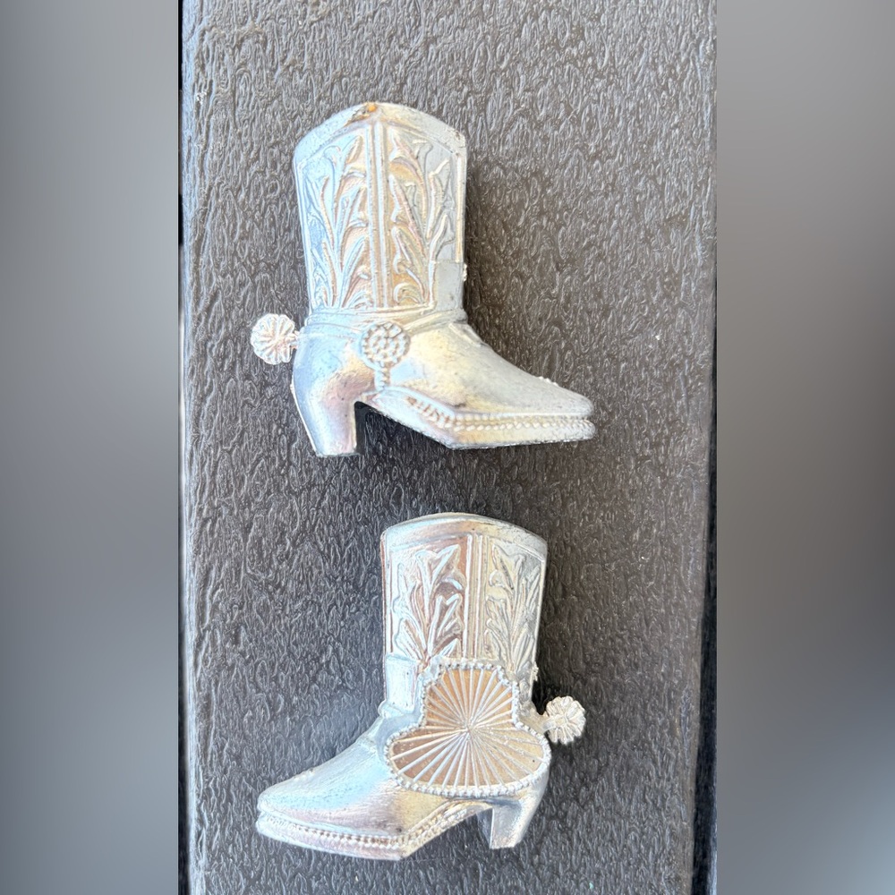 Silver Cowboy Boots Mini Salt & Pepper Shakers